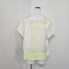 クチュールブローチ【38】バックフリルブラウス 半袖 イエロー バックリボン