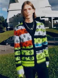 ルイヴィトングラフィック　ロングモヘアカーディガン 中古・古着通販】LOUIS VUITTON (ルイ ヴィトン) モノグラムモヘア