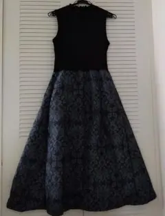 ドッキングワンピース7　着物リメイク　ブラック　ハンドメイド