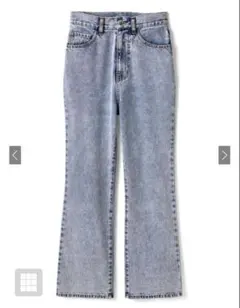 GRL [cu289] ハイウエストセミフレアデニムパンツ S ケミカルブルー