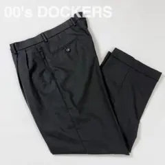DOCKERS ドッカーズ ツータックリネンスラックス ブラック W38×L30