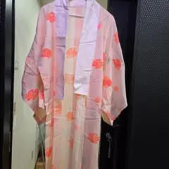 花柄長襦袢 ピンクとオレンジ
