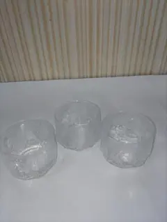 八角形ガラスコップ3個セット