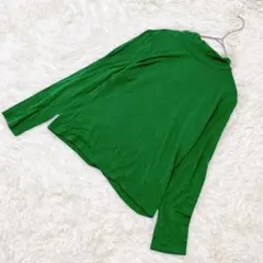 M0006 【サバーゼ】 トップス タートルネック 日本製 グリーン 無地