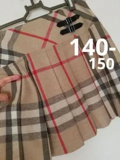 バーバリーチルドレンキッズスカート 未使用近 美品 ベージュ ノバチェック