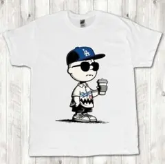 チャーリーブラウン ドジャース MLB 白 Tシャツ L