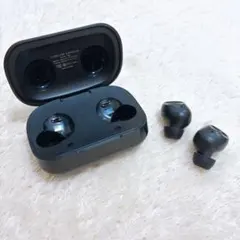 T08 ワイヤレスイヤホン ノイズキャンセリング　黒 ケース付 中古のサムネイル