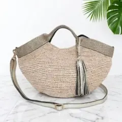 ✨極美品✨VIOLAd'ORO　2way　かごバック　ショルダーバッグ　ゴールド