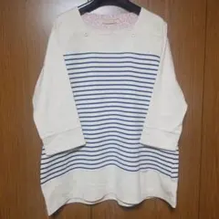 CROCODILE ストライプ 七分袖 トップス