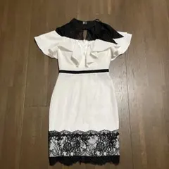 ローブドフルール　オフショルダー　ホワイト　ミニドレス　キャバ　ボウタイ