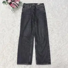 169 アッパーハイツ ブラックデニムパンツ 23 ボトム ストレート 黒