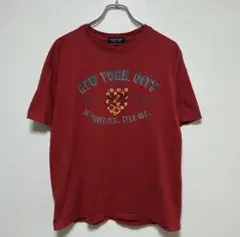 ゆ*こ様 リバティヒル カレッジロゴ風 Tシャツ LL 赤 アメカジ 古着