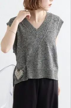 mystic スパンコールニットベスト