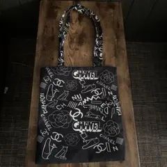 CHANEL ロゴプリント トートバッグ