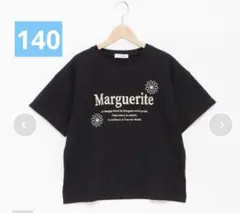 ラブトキ マーガレット刺しゅう 半袖Tシャツ 140 ブラックのサムネイル