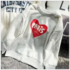 新品　ブランシェス　花柄刺繍トレーナー　キッズ　ジュニア　ハート白　長袖　130