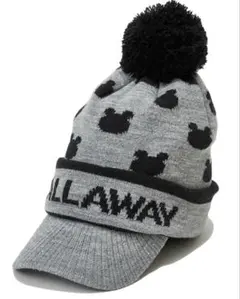 キャロウェイCallaway ゴルフ ポンポン付ニット帽 ツバ付きキャップ 帽子
