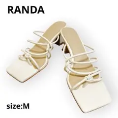 美品 RANDA ストラップミュール オフホワイト M サンダル ランダベージュのサムネイル