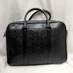 COACH コーチ シグネチャー 型押し レザー ブリーフケース F72230