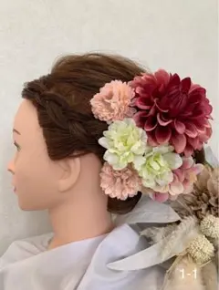 1-1 ピンク系 成人式 卒業式 袴 七五三 ウエディング 前撮り 髪飾り