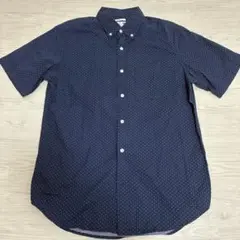 メンズ 半袖シャツ ネイビー ドット柄 ボタンダウン OLD NAVY Mのサムネイル