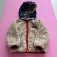 patagonia フリースジャケット 2T ベージュ/ネイビー