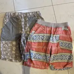 マーキーズ120サイズ ピンクと青の柄 ハーフパンツ2枚セット