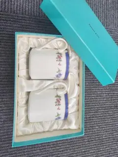Tiffany & Co. ティファニー 花柄マグカップ 2個セット 陶器