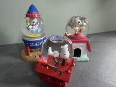 スヌーピー スノードーム３個セット　SNOOPY ロケット　パペット　クリスマス