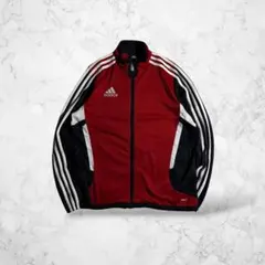 adidas トラックジャケット 赤黒 刺繍ロゴ2011年製　ユニセックス