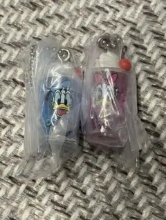 ディズニー レトログラス ミニチュアチャーム ドナルド デイジー