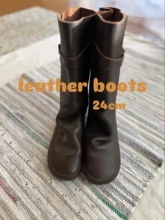 ブラウンレザーブーツ　24cm