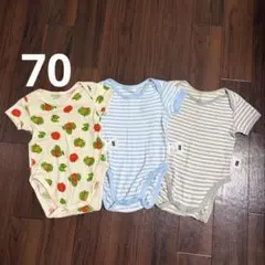 ユニクロ ボディスーツ 70cm 3点セット