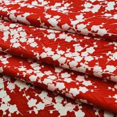 2632☆正絹☆枝梅文☆ハギレ☆36.5×170 訳あり品