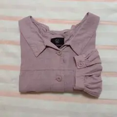 ダブルクローゼット  バックリボン　キャンディスリーブ　シャツ羽織り　ピンク