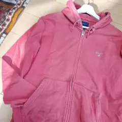 古着USED GANT 赤 red フード付きパーカー 大きいサイズXL