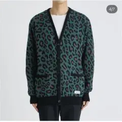 ワコマリア LEOPARD JACQUARD CARDIGANR (GREEN)