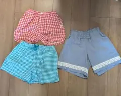 120cm ショートパンツ 3枚　まとめ売り　女の子