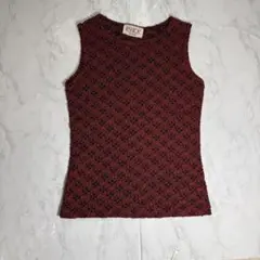 ノースリーブニットベスト y2k レトロ アーカイブ vintage ボルドー