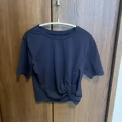 【xexymix】フレッシュフェザーねじりクロップドトップス M ネイビー