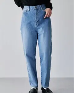 北欧暮らしの道具店 カジュアルすぎない大人顔 テーパードデニム L ブルー