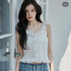 sheller 2way Airy Frill Knit Camisole - メルカリ
