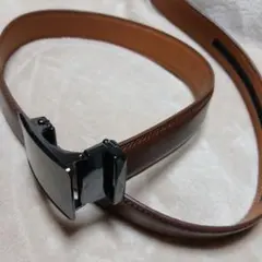 ブラウンレザーベルト シルバーバックル