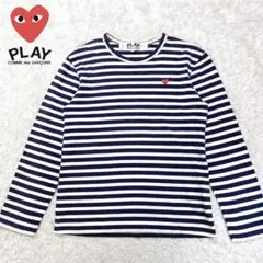 【美品】プレイコムデギャルソン ボーダー長袖Tシャツ プレイ コムデギャルソン ボーダー長袖Tシャツ レッド/ホワイト-ロンT