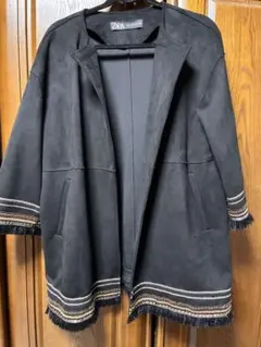 ZARA★ブラック ノーカラージャケット