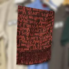 LOUIS VUITTON・マフラー・ブラウン系・総柄・訳あり/タグなし