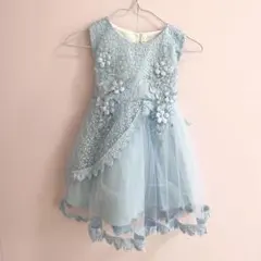 【週末値下げ】キッズドレス 80 子供フォーマル ブルー　水色 ワンピース
