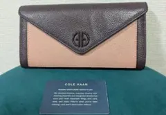 上質レザー、コールハーン　COLE HAAN 　長財布 　ブラウン/ピンク