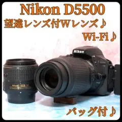 Nikon D5500☆一眼レフカメラ☆Wi-Fi☆小型&軽量☆Wレンズ☆のサムネイル