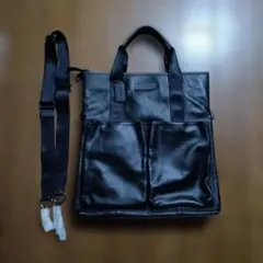 COACH ブラックレザー2wayトートバッグのサムネイル